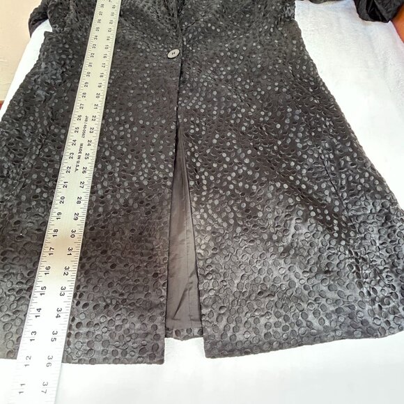 Eileen Fisher Textured Silk Shawl Collar Jacket Black One-Button Size 0 - Picture 9 of 9